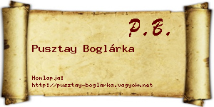 Pusztay Boglárka névjegykártya
