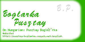 boglarka pusztay business card